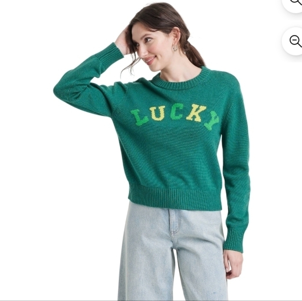 Grayson Threads St. Patricks Day Lucky Shades of Green Graphic Sweater Green